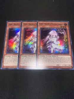 Yugioh ghost reaper & winter cherries 3x super rare mp22-en256 playset MP22 - Image 1
