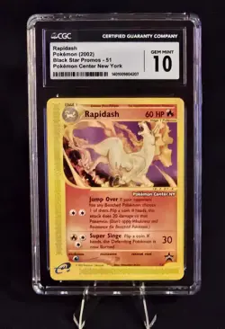 2002 Pokemon Center New York Rapidash CGC 10 English #51 Black Star Promo - Image 1