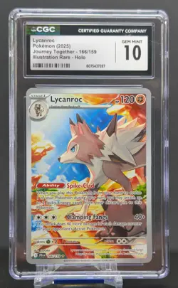 Pokemon Graded Lycanroc #166/159 English Journey Together Full Art CGC 10 - Image 1