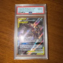 2020 Pokemon Sun and Moon Umbreon & Darkrai GX Black Star Promo #SM241 PSA 8 - Image 1