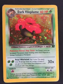 Dark Vileplume 13/82 Holo Rare Team Rocket Pokemon HP - Image 1