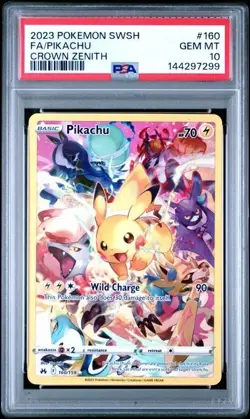 PSA 10 Pikachu 160/159 Pokemon Crown Zenith Secret Rare Sword Shield - Image 1
