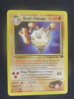 Brock's Primeape 35/132 Uncommon Gym Challenge Pokemon LP - Image 1
