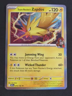 Team Rocket's Zapdos 070/182 Rare Destined Rivals Pokemon Holo NM - Image 1