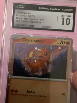 CGC 10 Gem Mint Charmander Promo Pokemon 151 Poster Collection Fart Swirl - Image 2