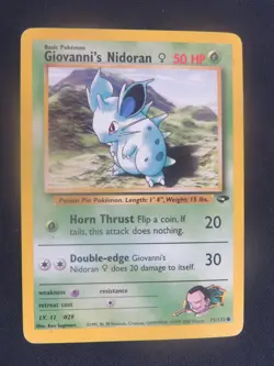 Giovanni's Nidoran F 75/132 Common Gym Challenge Pokemon LP - Image 1