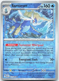 Samurott 023/086 Rare White Flare Pokemon Reverse Holo NM - Image 1