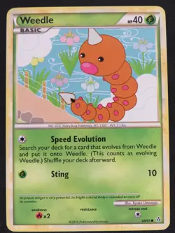 Weedle 69/95 Common HGSS Unleashed Pokemon LP - Image 1