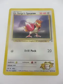 Lt. Surge's Spearow - unlimited - Gym Heroes - Uncommon - 52/132 - WOTC Pokemon - Image 1