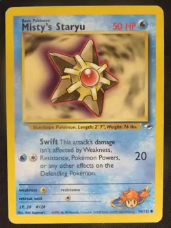 Misty's Staryu 90/132 Common Gym Heroes Pokemon LP - Image 1