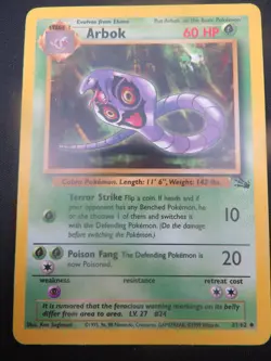 Arbok unlimited Fossil Uncommon 31/62 - WOTC Pokemon VG - Image 1