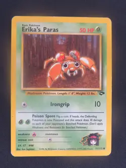 Erika's Paras unlimited Gym Challenge Common 71/132 - Vintage WOTC Pokemon LP - Image 1