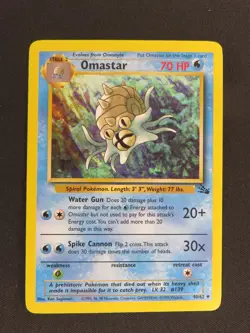 Omastar 40/62 Uncommon Fossil Pokemon Unlimited LP - Image 1