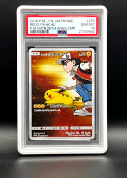 PSA 10 Red’s Pikachu 2018 PM JPN SM Promo Pokemon Center 20th Anniversary - Image 1
