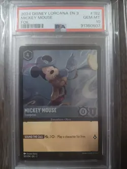 2024 Disney Lorcana Mickey Mouse Trumpeter Foil 182/204 EN3 PSA 10 Legendary - Image 1