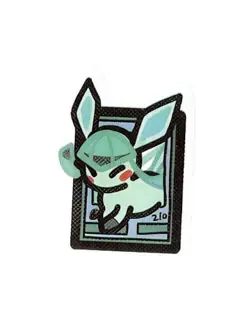Pokemon Derpy Fan Art Mini Card Sticker 1.25" Glaceon - Image 1