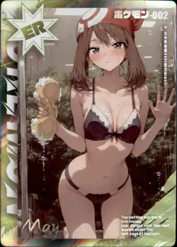 Pokemon Chinese Fan Art Forbidden Card Set May Trainer Waifu Swimsuit Bikini - Image 1