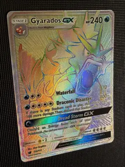Pokemon Gyarados GX Full Art Rainbow Secret Rare Card 112/111 Crimson Invasion - Image 4