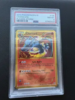 PSA 8 Shiny Charizard 136 / 135 B&W Plasma Storm Pokemon TCG Graded Card - Image 2
