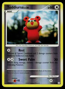 Pokemon Card - Teddiursa Mysterious Treasures 105/123 Common Reverse Holo - Image 1