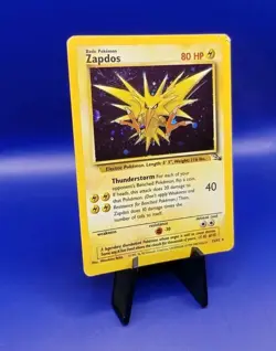 Zapdos 15/62 Fossil Set Holo Rare Pokemon Card Nintendo Pokemon TCG WOTC 1999 MP - Image 2