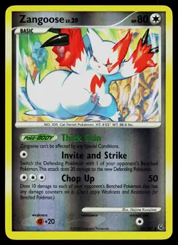 Pokemon Card - Zangoose Platinum 66/127 Uncommon Reverse Holo - Image 1