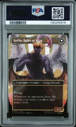 2025 MTG FF CHARACTER BORDERLESS-FOIL KEFKA COURT MAGE/KEFKA RULER OF RUIN PSA 9 - Image 2