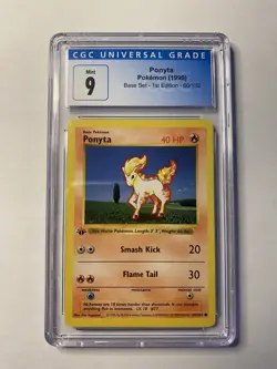CGC 9 Ponyta 60/102 Base Set 1st Edition Pokemon WOTC 1999 Mint - Image 1