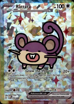 Pokemon Holographic Derpy Fan Art Series Rattata - Image 1