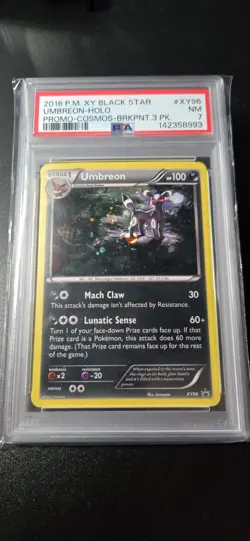 Pokemon Umbreon Breakpoint 3 Pk. Black Star Cosmos Holo Promo XY96 PSA 7 - Image 1