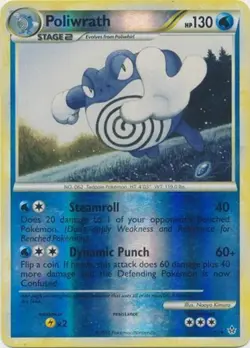 Moderately Played, English - 1 x Pokemon Poliwrath - 21/95 - Rare - Reverse Holo - Image 1