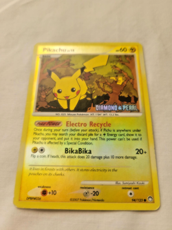 2007 Pokemon BK Promo Pikachu Reverse Holo DIAMOND & PEARL Stamped! 94/123 (LP) - Image 2