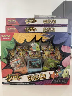 Pokemon TCG Ascended Heroes First Partners Deluxe Pin Collection x9 - SEALED - Image 1