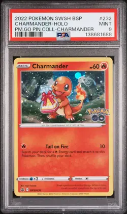 2022 POKEMON SWSH BLACK STAR PROMO #232 CHARMANDER-HOLO PSA 9 - Image 1