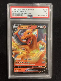 2020 Pokemon Sword & Shield Darkness Ablaze #019 Charizard V PSA 9 - Image 1