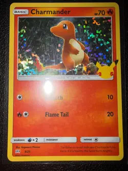 CHARMANDER 009/025 HOLO MCDONALD'S 25TH ANNIVERSARY PROMOS POKEMON NM - Image 1