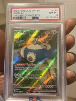 2023 Pokemon TCG Snorlax SVP Black Star Promos 051 Holo Promo PSA 8 NM Mint - Image 3