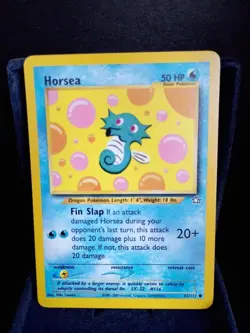 Pokemon TCG Horsea 62/111 Neo Genesis English Vintage 2000 NM - Image 1