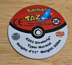 Girafarig Rare Special Edition SE Pokemon Tazo Walkers Collectible - Image 2