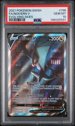 2021 POKEMON SWORD & SHIELD EVOLVING SKIES #196 FULL ART/NOIVERN V PSA 10 - Image 1