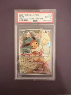 2025 POKEMON SVP EN PRISMATIC EVOLUTIONS EEVEE #173 ETB BLACK STAR PROMO PSA 10 - Image 1
