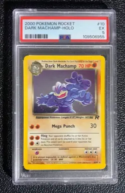 2000 Pokemon Rocket #10 Dark Machamp-Holo PSA5 - Image 1