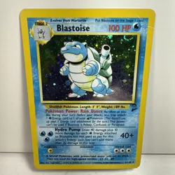 Blastoise Base Set 2 2/130 Holo Pokemon TCG Unlimited Holo Rare MP/HP - Image 1
