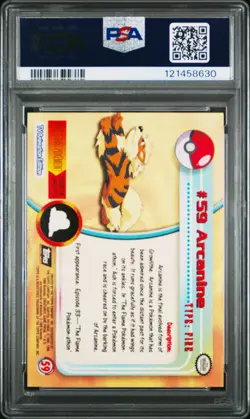 1999 Topps Pokemon T.V. Arcanine Foil PSA 7 - Image 2