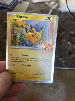Pokemon Pikachu Trick Or Trade 2024 Cosmos Holo Fart Swirl!!! - Image 2