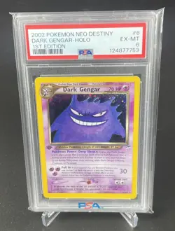 2002 POKEMON NEO DESTINY 1ST ED #6 DARK GENGAR-HOLO PSA 6 - Image 1