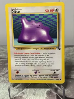 Ditto 18/62 - Pokemon Fossil Unlimited Rare Card WOTC NM/LP - Image 1