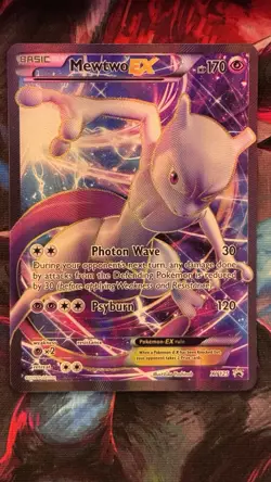 2016 Mewtwo EX XY125 Full Art Black Star Promo Holo Pokemon Card - Image 1