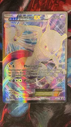 2016 Mewtwo EX XY125 Full Art Black Star Promo Holo Pokemon Card - Image 2