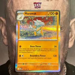 Pokemon 151 Marowak 105/165 Holo Rare Card - Image 1